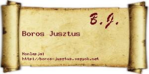 Boros Jusztus névjegykártya